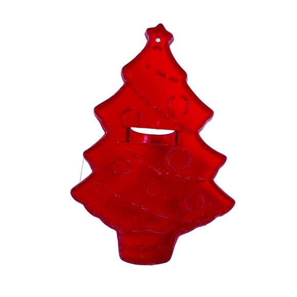 Vintage Red Plastic Christmas Tree Cookie Cutter - Picture 3 of 4
